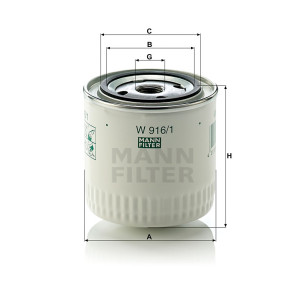 Фильтр масляный MANN-FILTER W 916/1